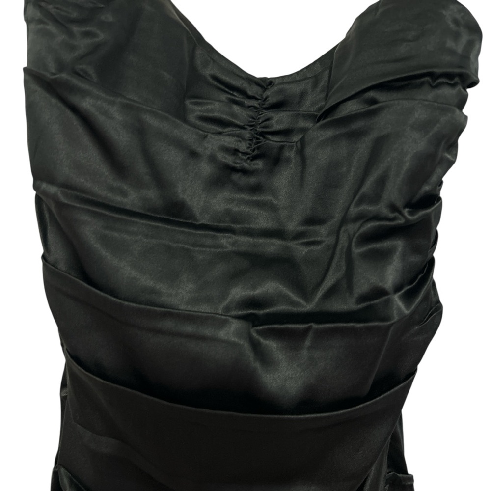 Express Elegant Black Satin Sweetheart Dress NWT Size 0 - Picture 2 of 3